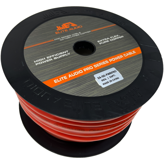 Elite Audio EA-0G-PWRPRO 0GA OFC Power Wire 50ft Roll